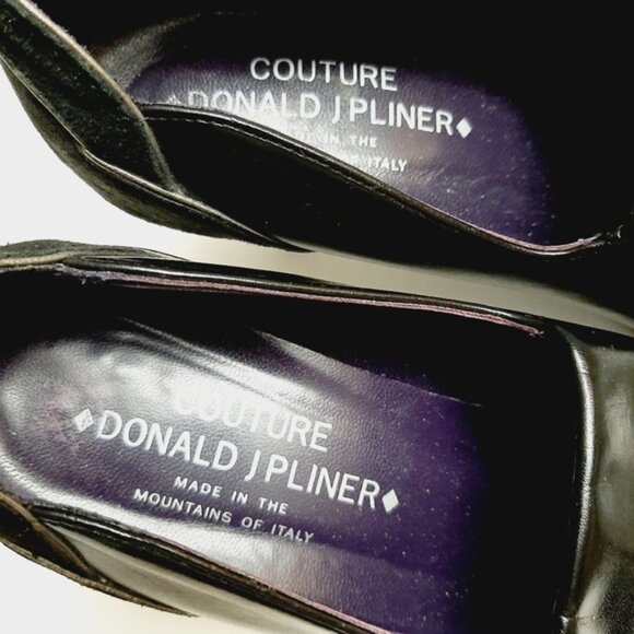 Couture DONALD J PLINER Roxie Black Pumps Leather Heels Shooties Sz 8 N - Picture 14 of 16